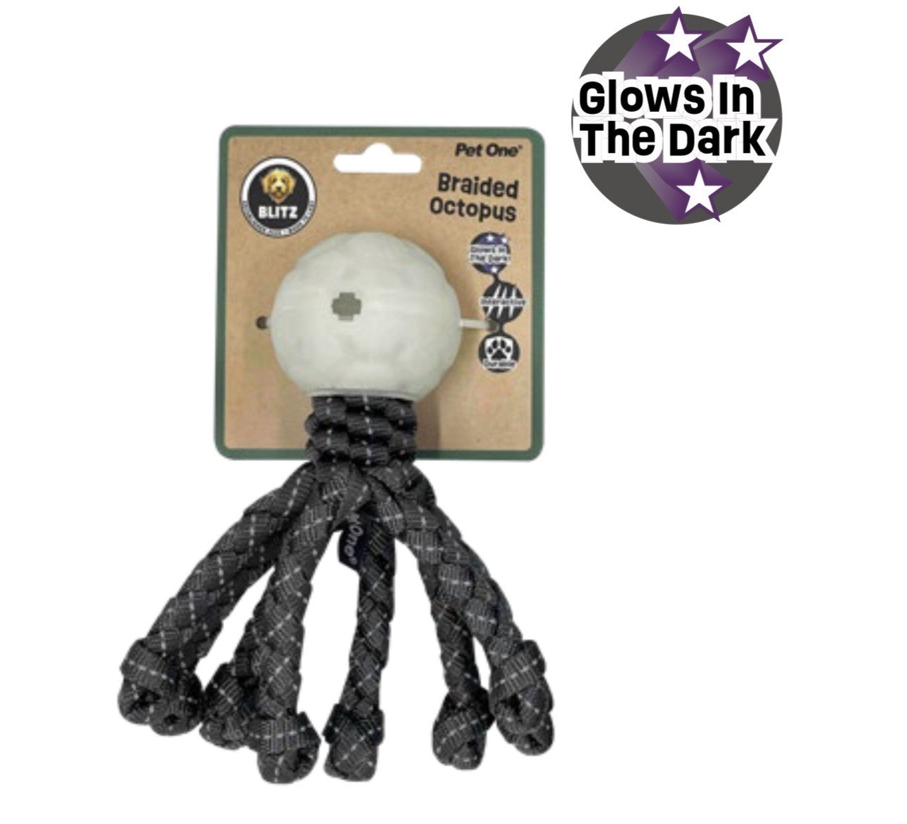 BLITZ OCTOPUS W GLOW IN THE DARK BALL GREY (LARGE)