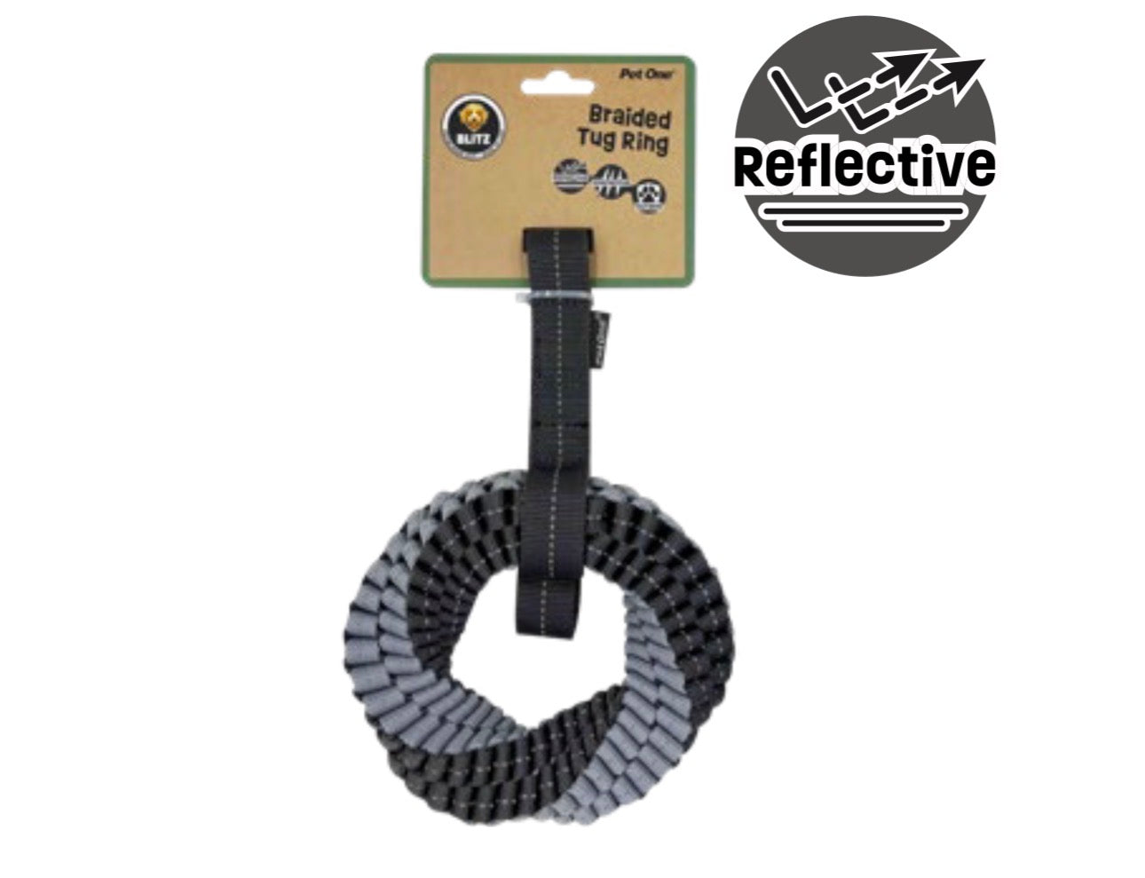 BLITZ BRAIDED TUG RING W STRAP GREY (MEDIUM)