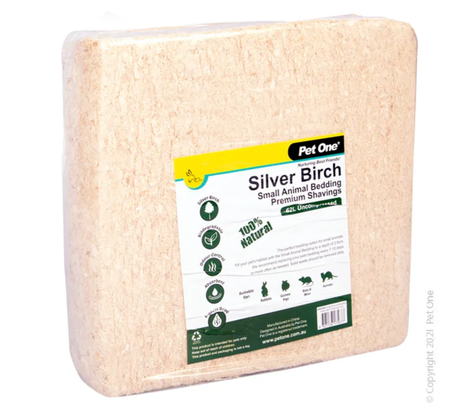 Pet one silver birch shavings