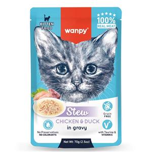 Wanpy Kitten Pouch 70g Chicken and Duck Stew 10pk