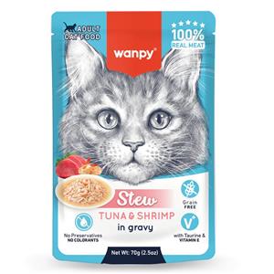 Wanpy Cat Pouch 70g Tuna and Shrimp Stew 10pk