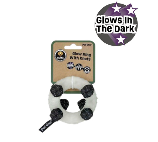 BLITZ GLOW IN THE  DARK RING W KNOTS GREY (SMALL)