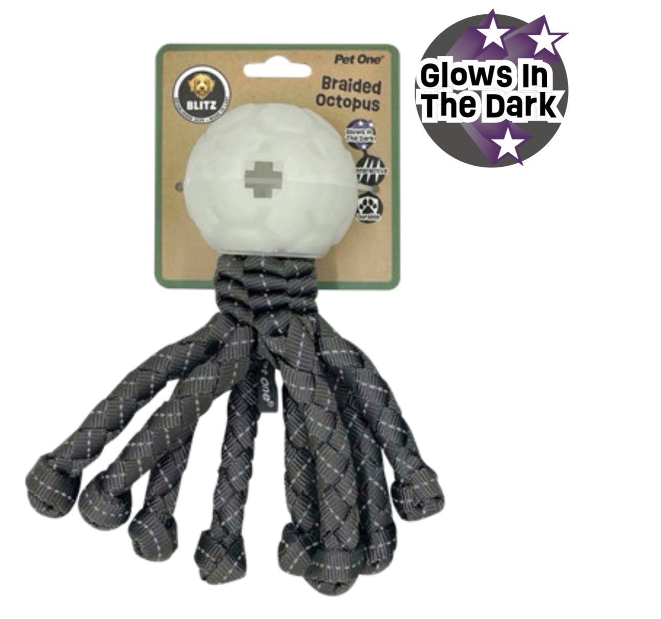 BLITZ OCTOPUS W GLOW  IN THE DARK BALL GREY (MEDIUM)